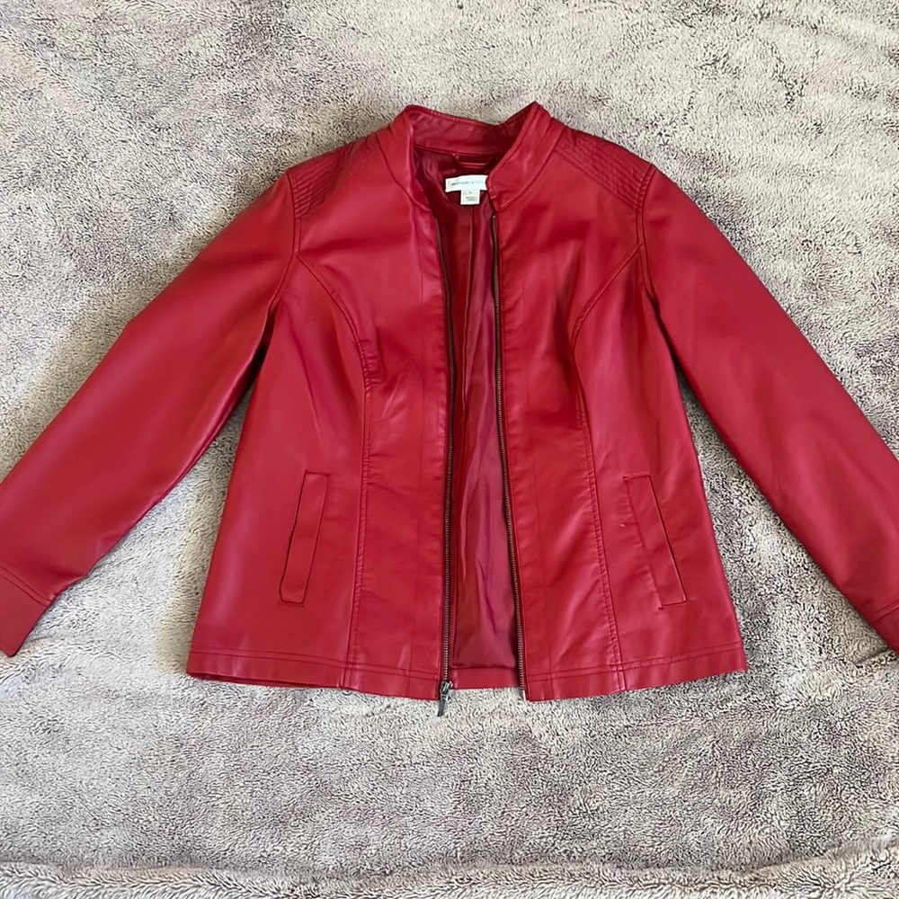 Christopher & banks faux leather jacket